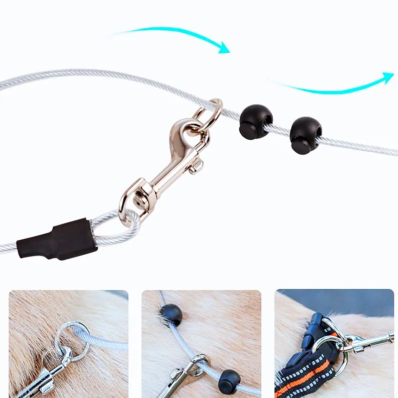Correa para perro, cadena P, correas para perros, correa de acero antimordida para caminar, cuerda P reflectante, correas para perros, cadena de entrenamiento para cachorros para mascotas - imagen 4