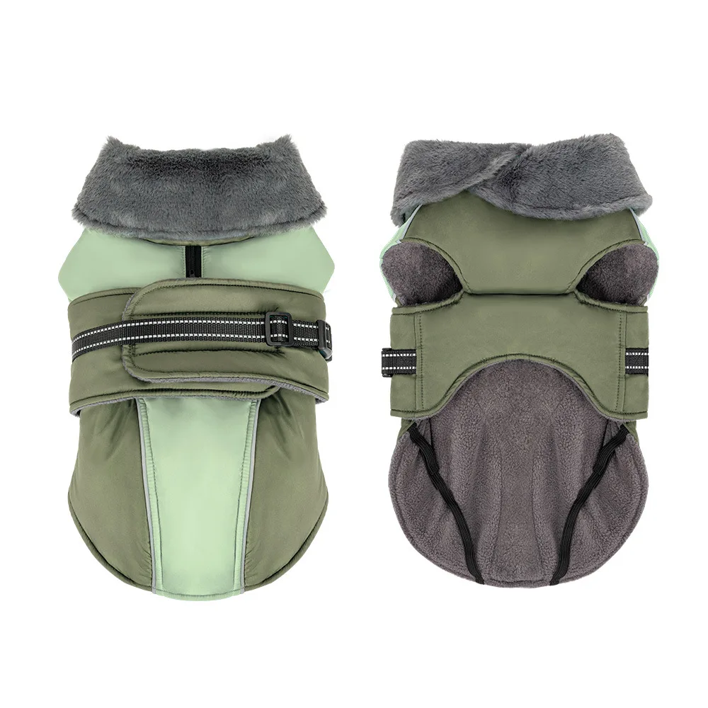 Thicken Turtleneck Warm Fleece Dog Jacket Cold Weather Pet Winter Coat Clothes Reflective Snowsuit for Small Medium Large Dogs - imagen 2