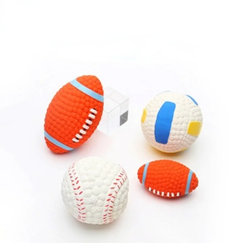 Pelota de látex resistente a las mordeduras para perros, juguete con sonido molar para cachorros, suministros interactivos de entrenamiento para mascotas, juguetes de Limpieza de dientes - imagen 3