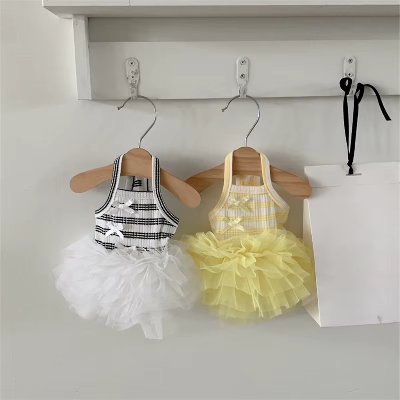 Vestido encaje negro princesa rayas para Teddy perros pequeños y gatos - imagen 4