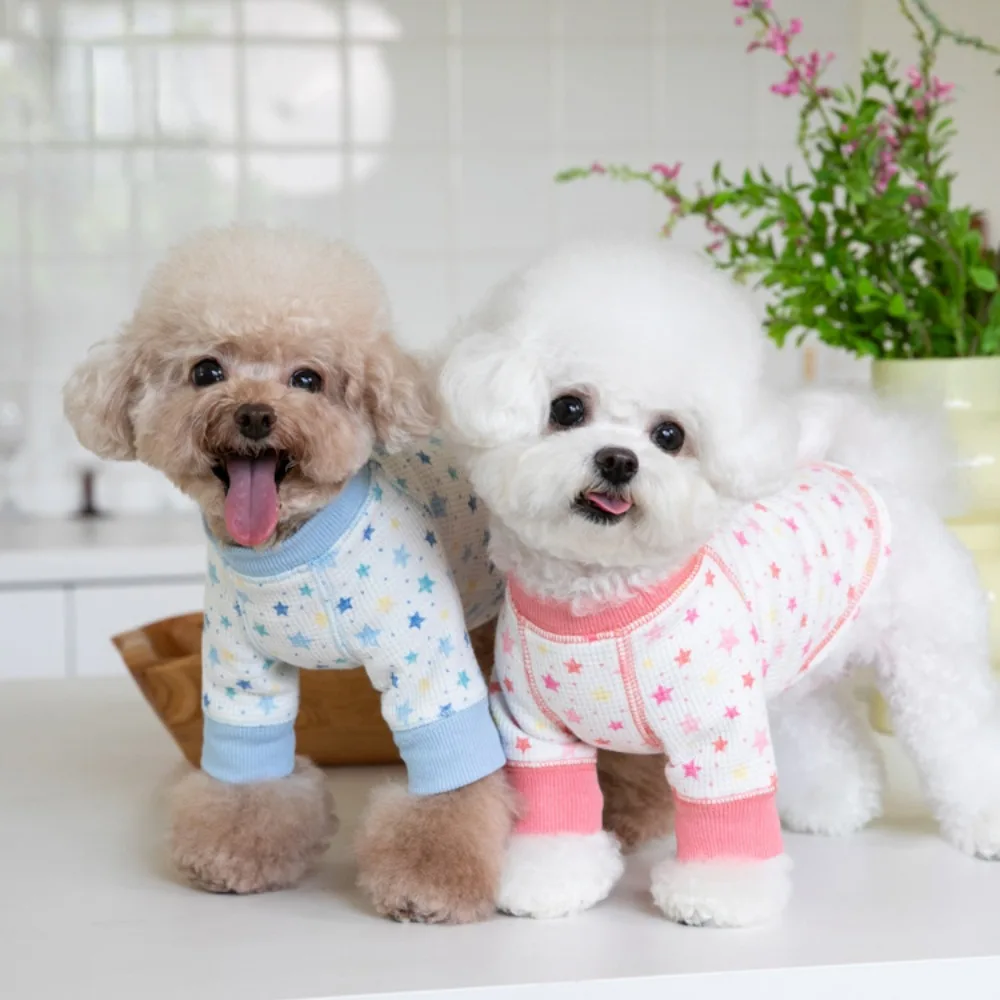 Camiseta con estampado de estrella de perro, ropa de dos patas, ropa de gato, ropa de mascota linda, parte inferior cálida, cómoda, Otoño e Invierno - imagen 2