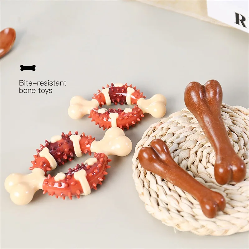 Anillo de juguete para mascotas, Limpieza de dientes, huesos, perros, diseño hueco, suministros para cachorros, juguete para masticar, aperitivos, comida, golosinas - imagen 4