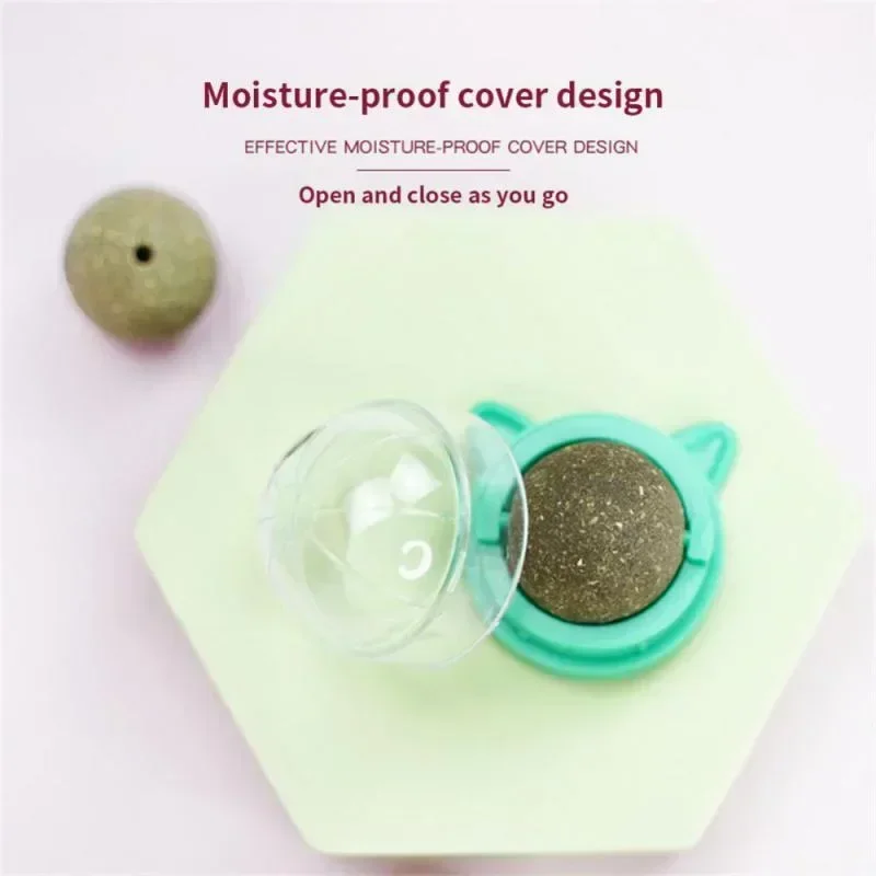 Bolas de pelo naturales saludables para promover la digestión, Bola de menta para gatos, aperitivos de hierba para gatos, bolas de hierba gatera, juguetes adhesivos para pared - imagen 3