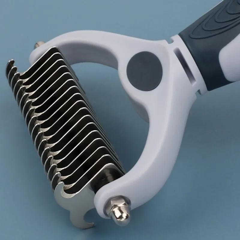 Peines de doble cara para perros, cepillo de aseo para mascotas, removedor de pelo de mascotas, peines anudados abiertos para gatos, limpieza de pelo, suministros para mascotas - imagen 5