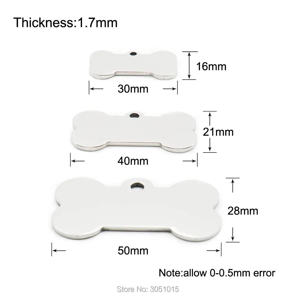 20 piezas, etiqueta de identificación de perro y gato, Collar personalizado de acero inoxidable, colgante de hueso para mascota, colgante con nombre de mascota, Collar de hueso, placa para cachorro - imagen 3