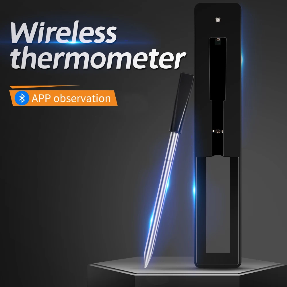 Termómetro de carne con sonda inalámbrica para horno, parrilla, barbacoa, filete, cocina, Digital, inteligente, Bluetooth, accesorios