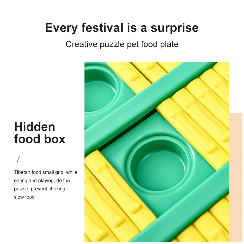 Plato educativo de comida para mascotas, rompecabezas de CI para mascotas, cuenco interactivo para aperitivos, interesante, dispensación lenta, juguetes de alimentación para perros, 1 piezas - imagen 4