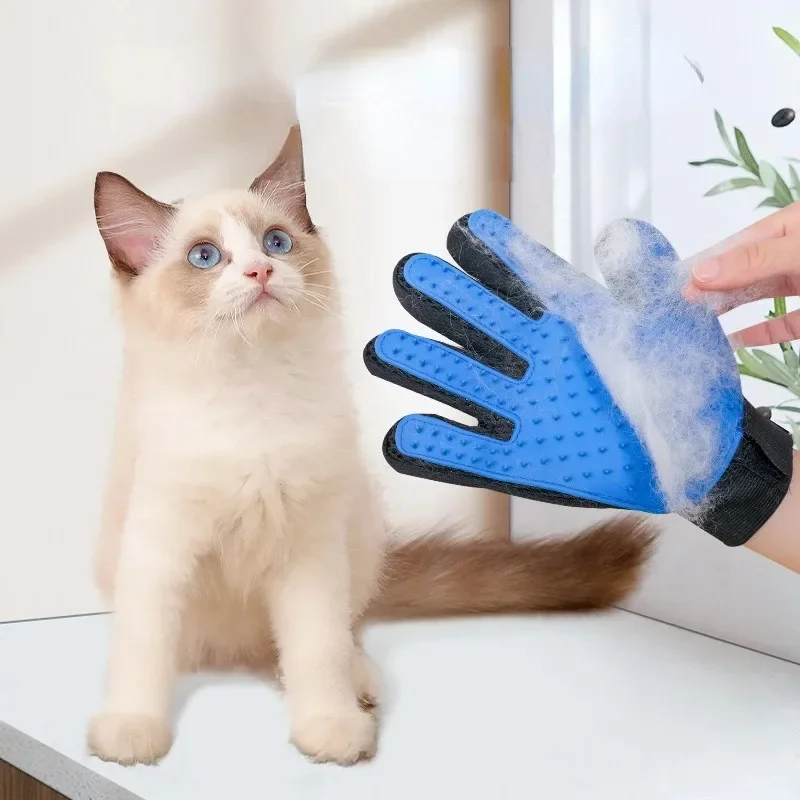 Guante de aseo para perros, cepillo para quitar el pelo de gato, guantes, peine para perros, removedor de pelo de baño para gatos, cepillo de masaje limpio, suministros para mascotas - imagen 4