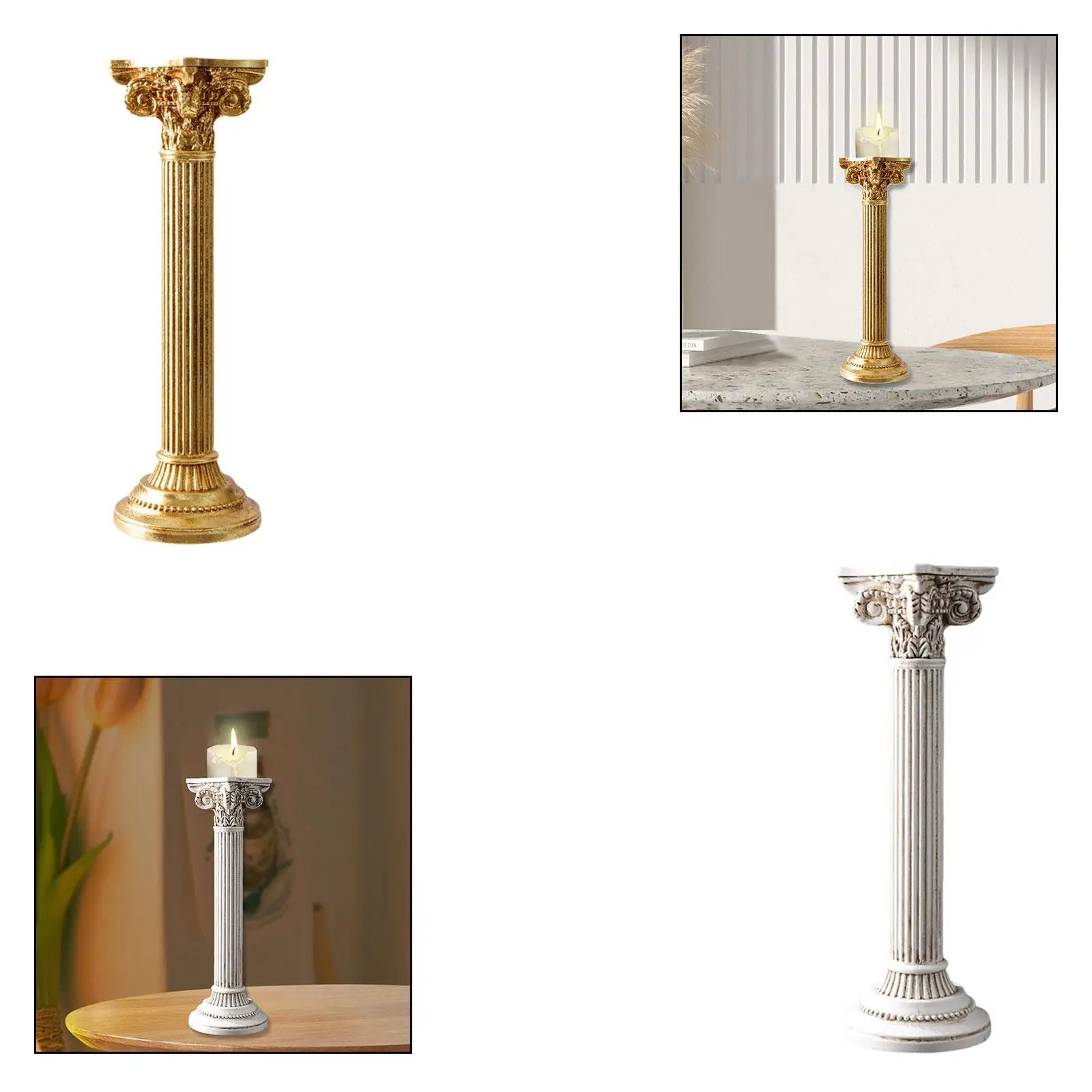 Greek Column Art Resin Mini Figure Elegant Home Decoration Accessories for Apartment Interior