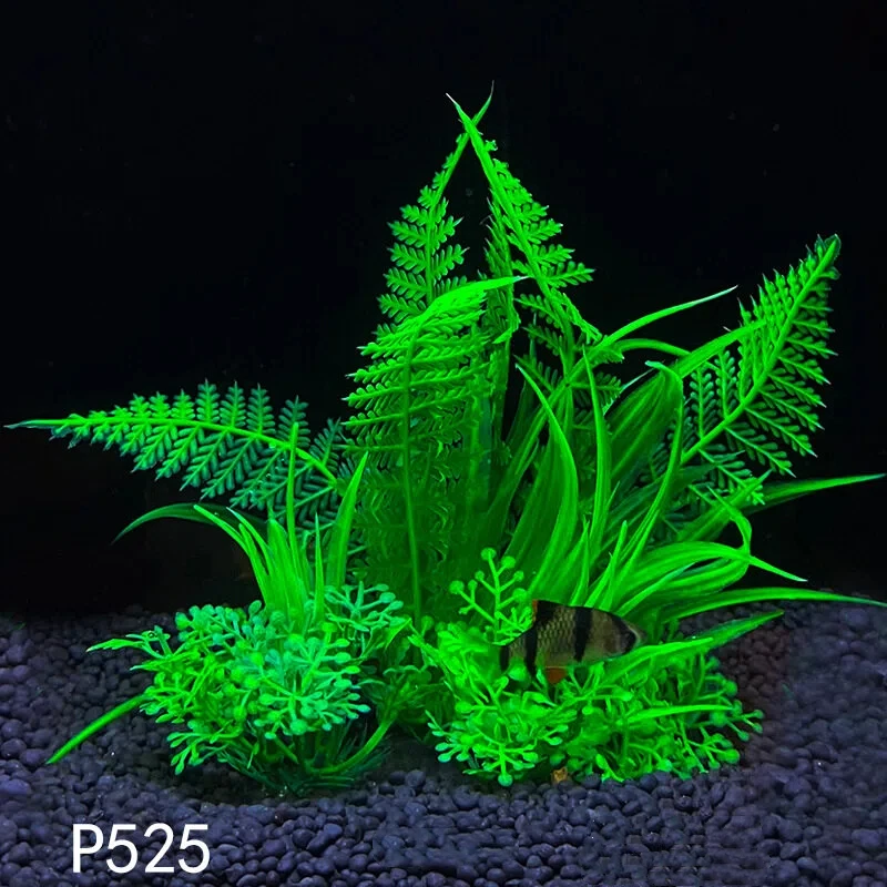 Planta artificial decorativa para acuario – Adorno naturalista de 14 cm - imagen 3