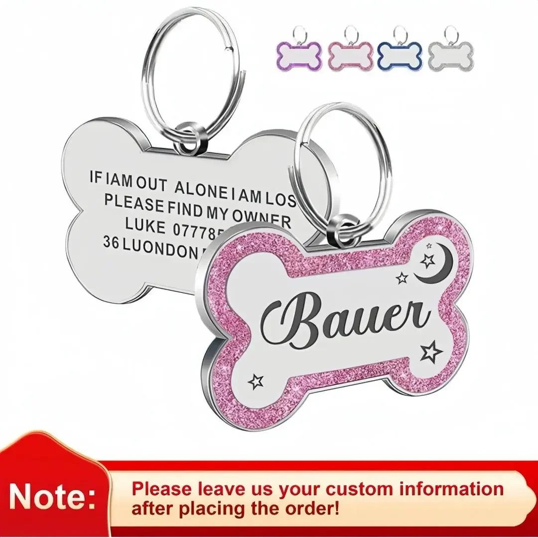 Etiquetas para perros Etiquetas de identificación personalizadas grabadas para mascotas con cualquier nombre Collar para perros Etiqueta para perros Nombre personalizado de perros de acero inoxidable para cachorros y gatos - imagen 4
