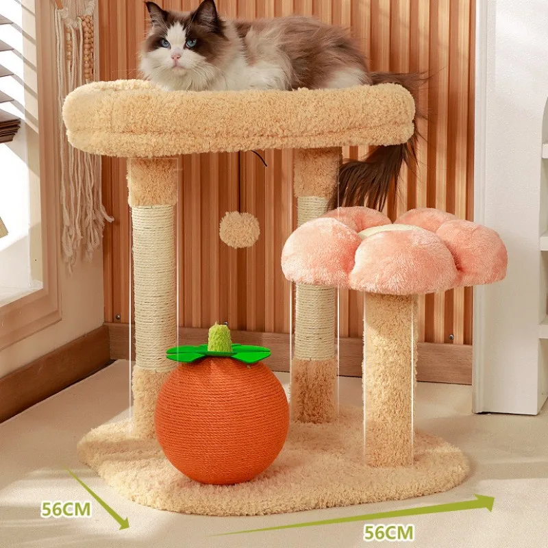 Marco de escalada para gatos, torre para saltar, rascador para gatos con flores, tablero rascador para gatos resistente a los arañazos, Protector de sofá, muebles para mascotas - imagen 3