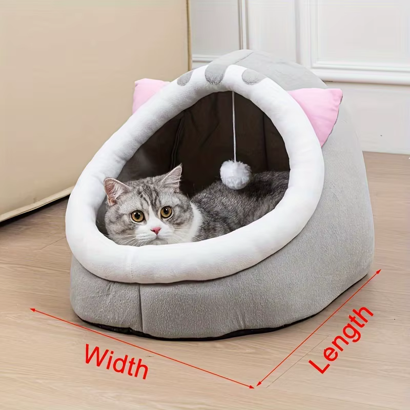 Cama nido acolchada para gatos y perros pequeños – Cueva acogedora - imagen 3