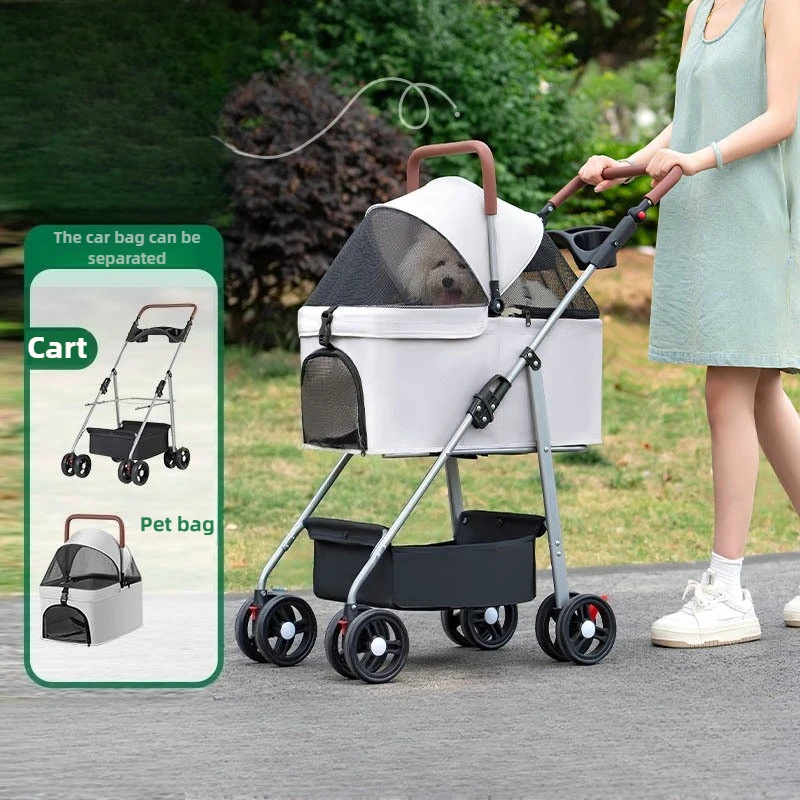 Cochecitos para mascotas, carrito pequeño, carrito para perros, separación de perros y gatos, cochecitos pequeños plegables y ligeros para mascotas