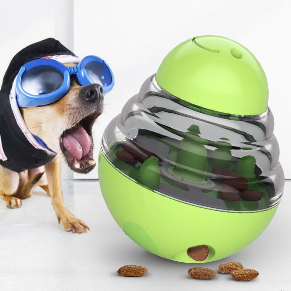 Juguete de bola dispensadora de comida para perros: comedero lento para mascotas (Wobbler), juguete interactivo de rompecabezas para perros para una alimentación lenta y estimulación mental, - imagen 3