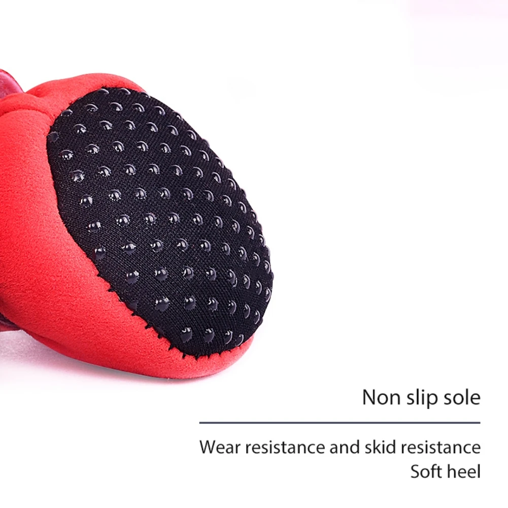 4 unids/set de zapatos de invierno para perros, botas antideslizantes para la lluvia y la nieve, calzado grueso y cálido para gatos pequeños, cachorros, Chihuahua, botines tipo calcetín para perros - imagen 5