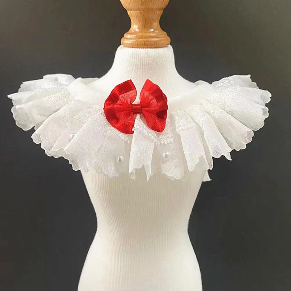 Babero para cachorros, lindo babero para mascotas, Collar de encaje de perlas de imitación para fiesta de Boda de verano - imagen 5
