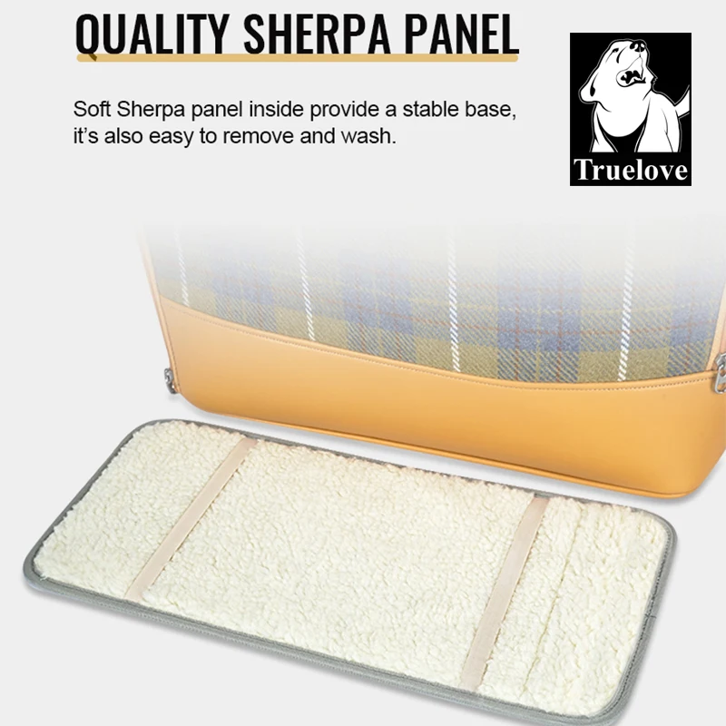 Truelove 애완 동물 구속 가방 여행 가방, 손 운반 양모 원단 KAM 지퍼 패션 애완 동물 캐리어 가방, 고양이 개 지하철 TLX5171 - imagen 5