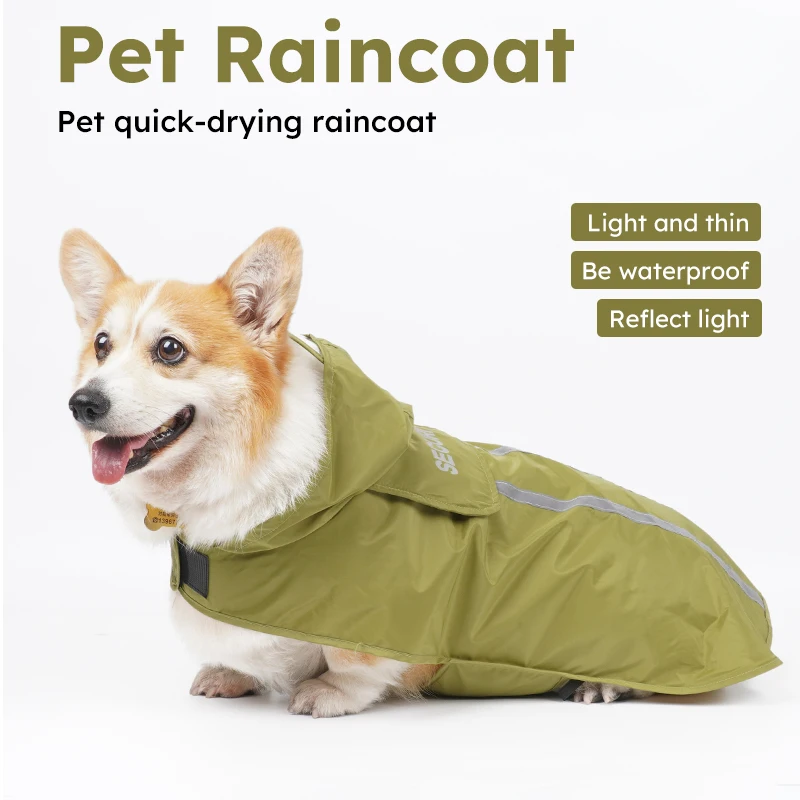 Chubasquero reflectante para mascotas Chubasquero para mascotas para perros pequeños y medianos Tela ligera, transpirable e impermeable - imagen 5
