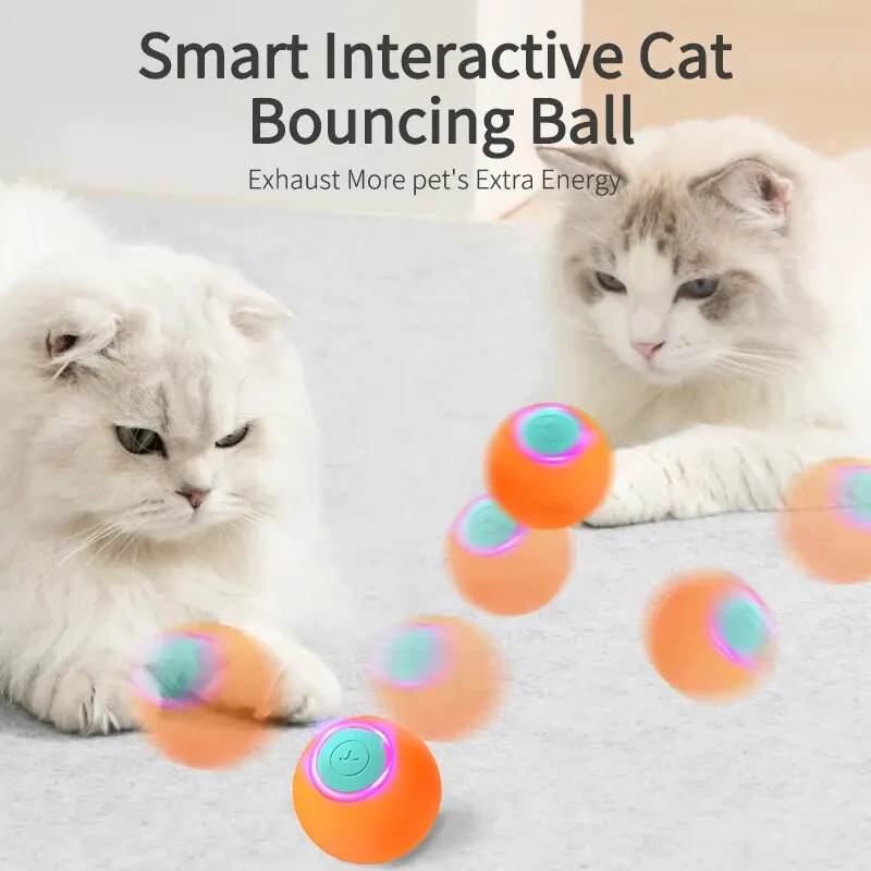 Robeco-juguetes inteligentes para gatos, pelota interactiva que rebota, pelota rodante automática, entrenamiento de 360 °, juguete eléctrico con rotación automática para perros y Mascotas - imagen 5
