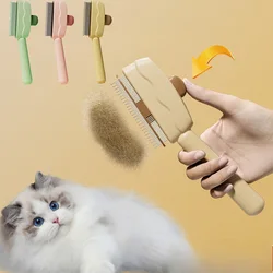 Cepillo quitapelgos autolimpiante para gatos y perros