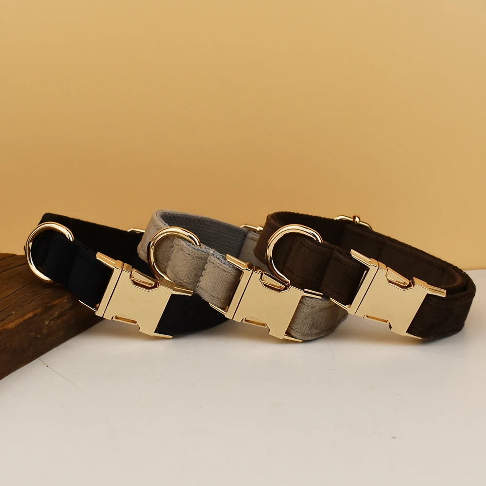 Conjunto de correa de arnés de Collar de perro personalizado de lujo, Collar de pajarita de perro desmontable con logotipo personalizado, correa de Collar de perro diy - imagen 4