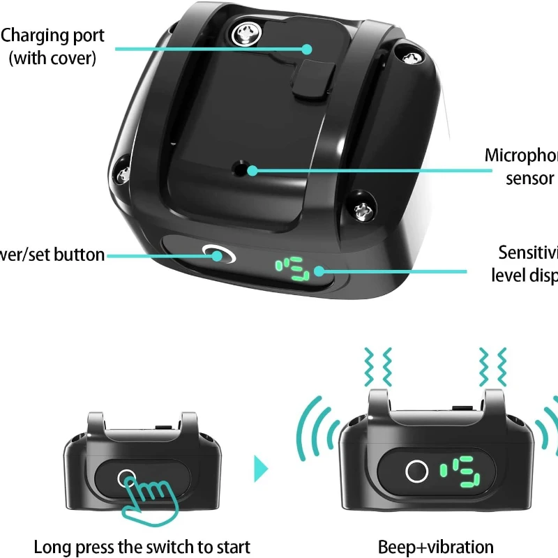 Collar antiladridos con vibración para perros, collares de entrenamiento para perros, accesorios automáticos impermeables para perros, entrenador, suministros de entrenamiento para mascotas - imagen 5