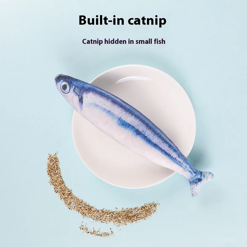 Pez de simulación de peluche para mascotas con gato, menta, juguete para gatos, carpa, cuchillo de otoño, pez, carpa, juguete para gatos - imagen 4