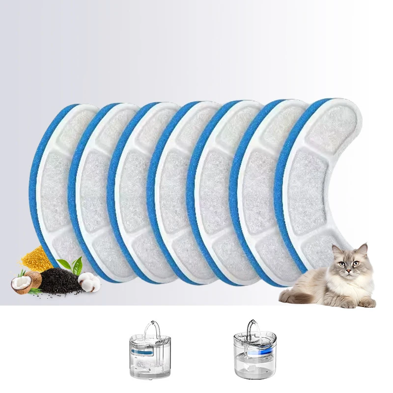 Filtros de fuente de agua para gatos, dispensador de agua para gatos, filtros de repuesto de carbón activado, accesorios para gatos, 6 uds. - imagen 3