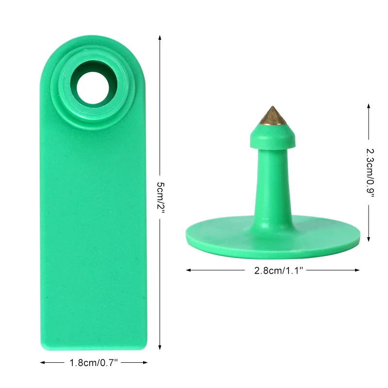100 Uds. Etiquetas para las orejas de ovejas y ganado, sin palabra, señalización de oreja, tarjeta de identificación de animales, etiquetas para las orejas de ganado, alicates para etiquetas de oreja verdes - imagen 3