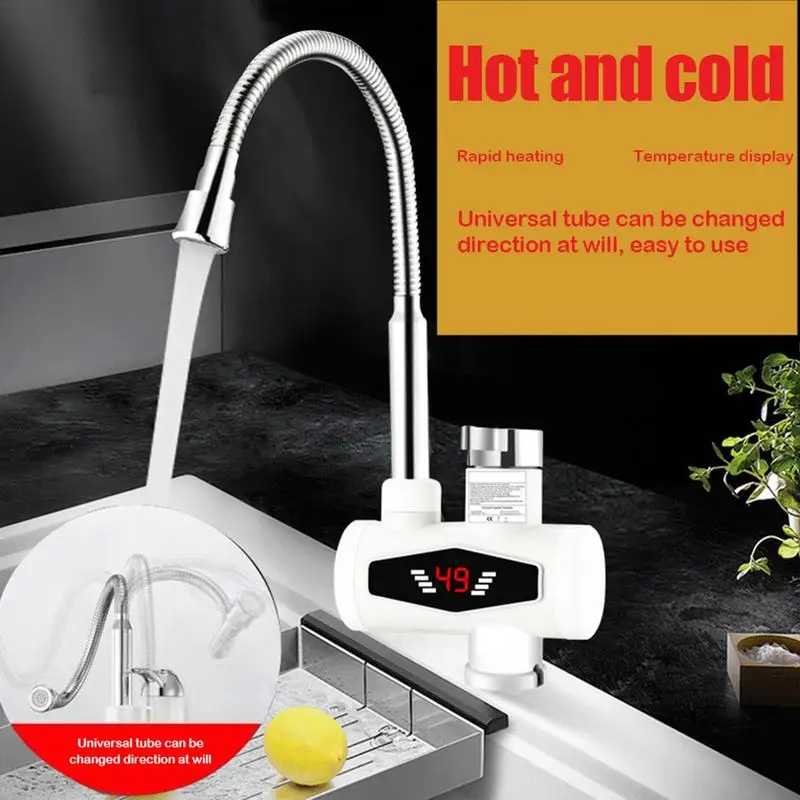 Grifo eléctrico de calentamiento rápido para cocina y baño, grifería de agua caliente sin tanque, instantáneo, 220V - imagen 5