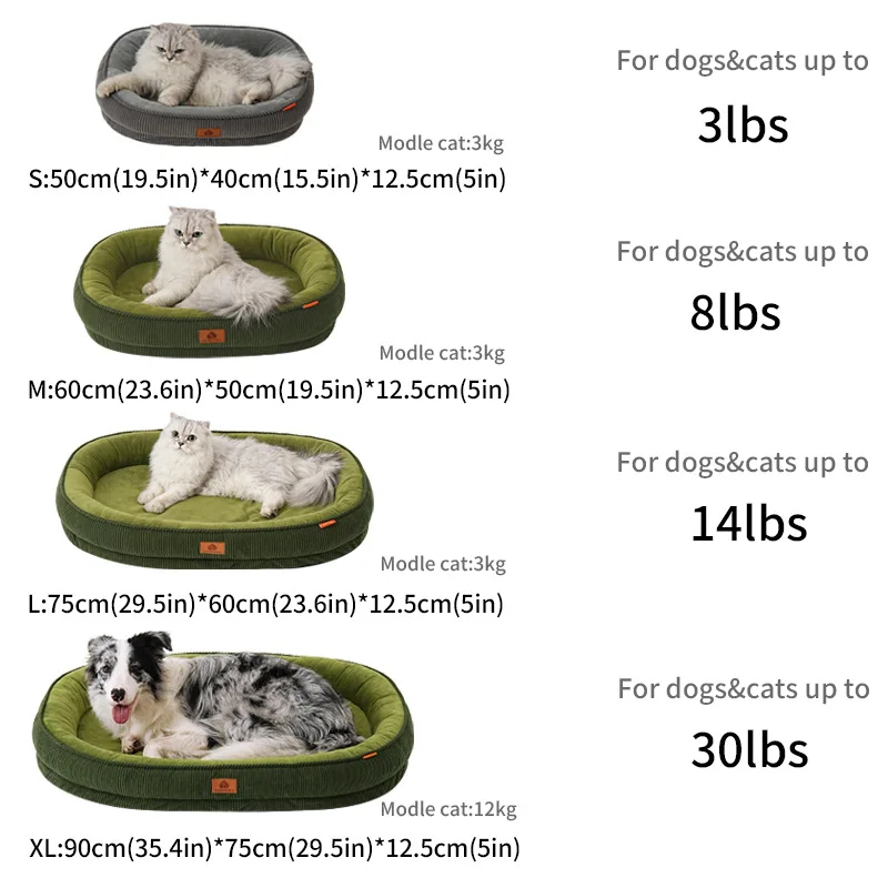 Cama de pana para perro – Alfombra lavable cálida antideslizante - imagen 5
