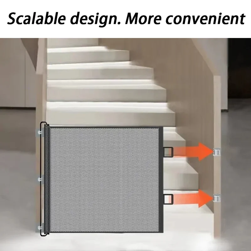 Valla retráctil automática para puerta de gato de 78CM, valla plegable para interiores para mascotas, red de seguridad, barrera para gatos, accesorios de barrera Universal para perros - imagen 4