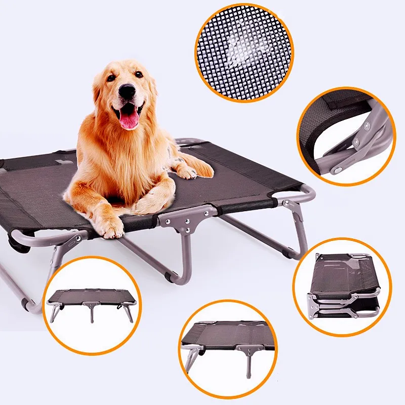 Cama para perros, camas plegables para perros grandes, para dormir, acampar, perrera para mascotas, sofá transpirable fuera del suelo, casa para perros, perrera para cachorros al aire libre - imagen 4