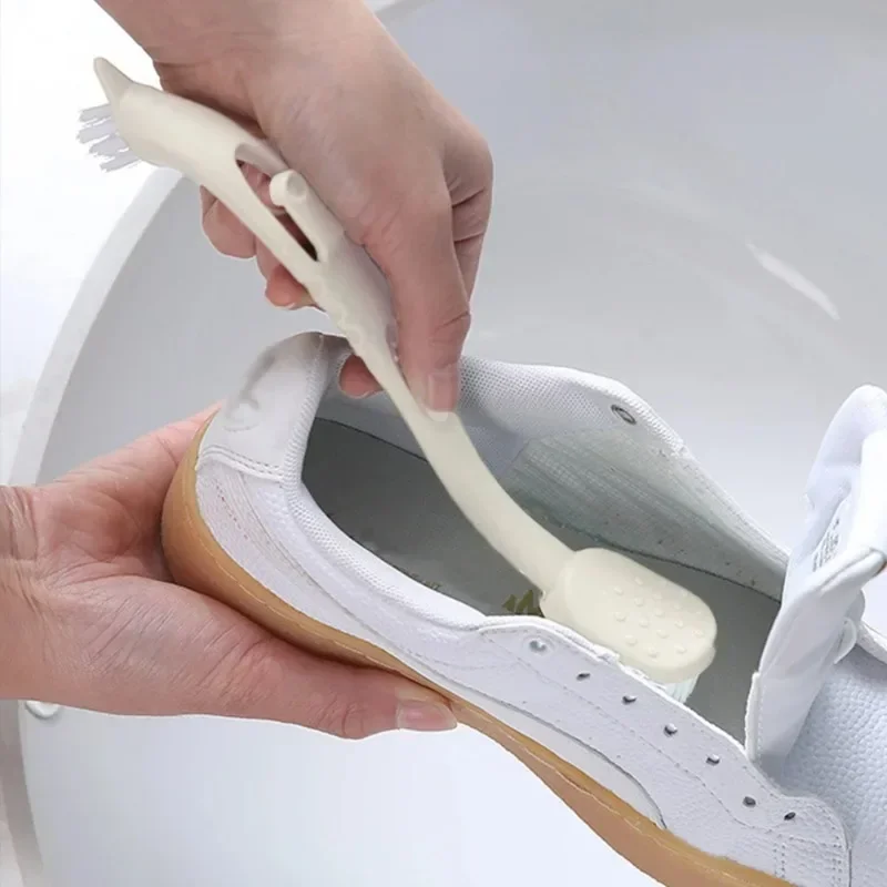 Cepillo portátil de doble cabezal para limpieza de zapatos, mango largo, lavado de zapatillas, cepillo suave, herramientas de limpieza multifunción para el hogar - imagen 4