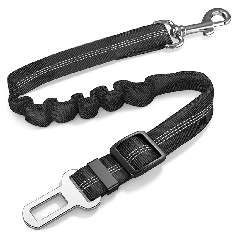 Cinturón de seguridad de nailon duradero para perros pequeños y grandes, cuerda de seguridad elástica reflectante ajustable para cachorros, cuerda de seguridad para coche de viaje, Bulldog Francés - imagen 5