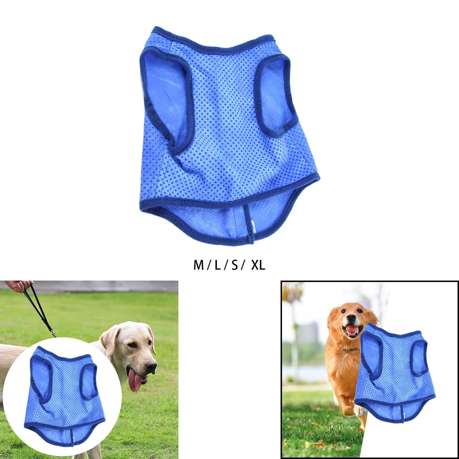 Pets Dog Cooling Vest Evaporative Summer Portable Lightweight Comfort Mesh Ice Vest for Outdoor Beach Walking Sport Training