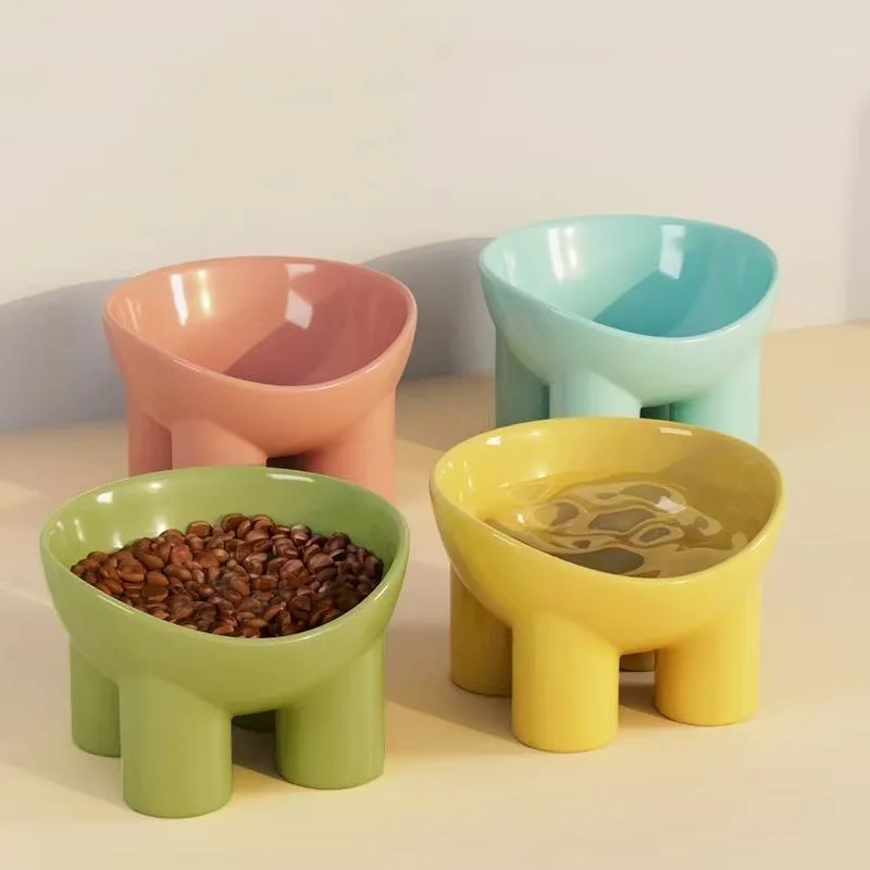 Cuenco elevado para perros y gatos con 15 °   Incline, plato de agua y comida para mascotas respetuoso con el cuello, comedero elevado estable para la salud de la columna vertebral