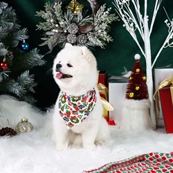 Pañuelo para perro, pañuelo navideño pequeño con estampado de árbol de Navidad para mascotas, pañuelo triangular con patrón de caja de regalo, accesorios para mascotas