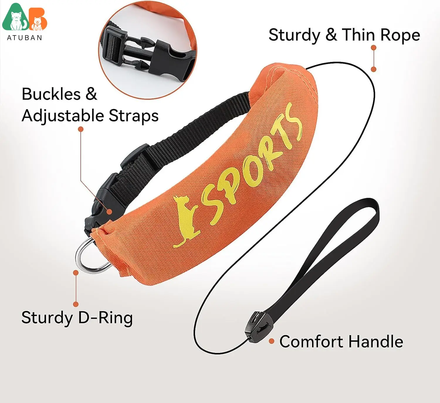 ATUBAN Juego de Collar y Correa para Perros, Collar Todo en Uno con Combo de Correa Retráctil, Collar para Perros Grande con Cuerda Incorporada - imagen 3