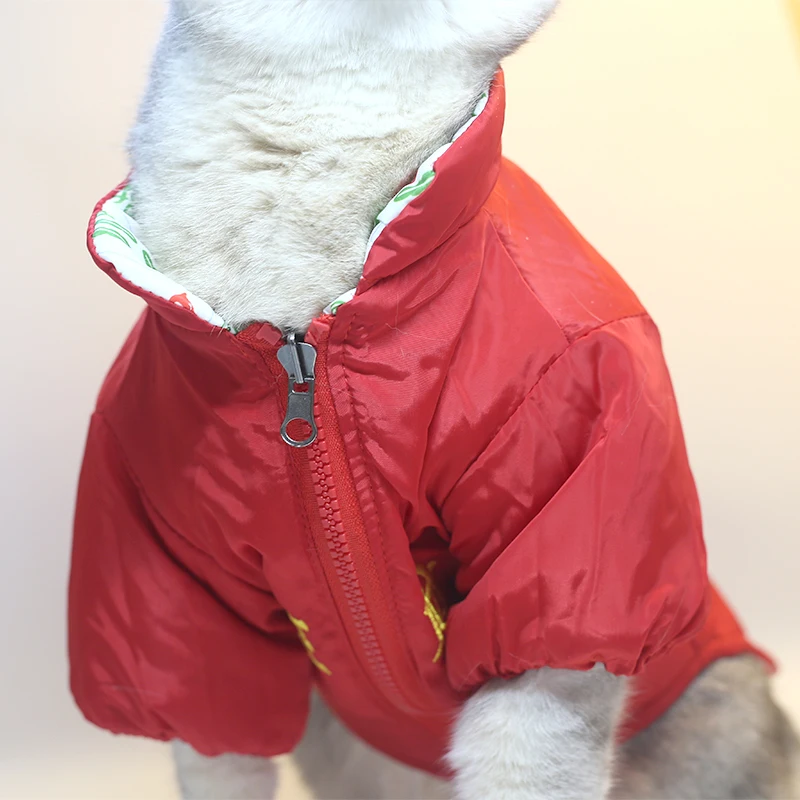 Ropa de invierno con estampado de Mahjong chino para Bulldog Francés, monos de algodón puro para mascotas, chaqueta para cachorros pequeños de buena suerte - imagen 5