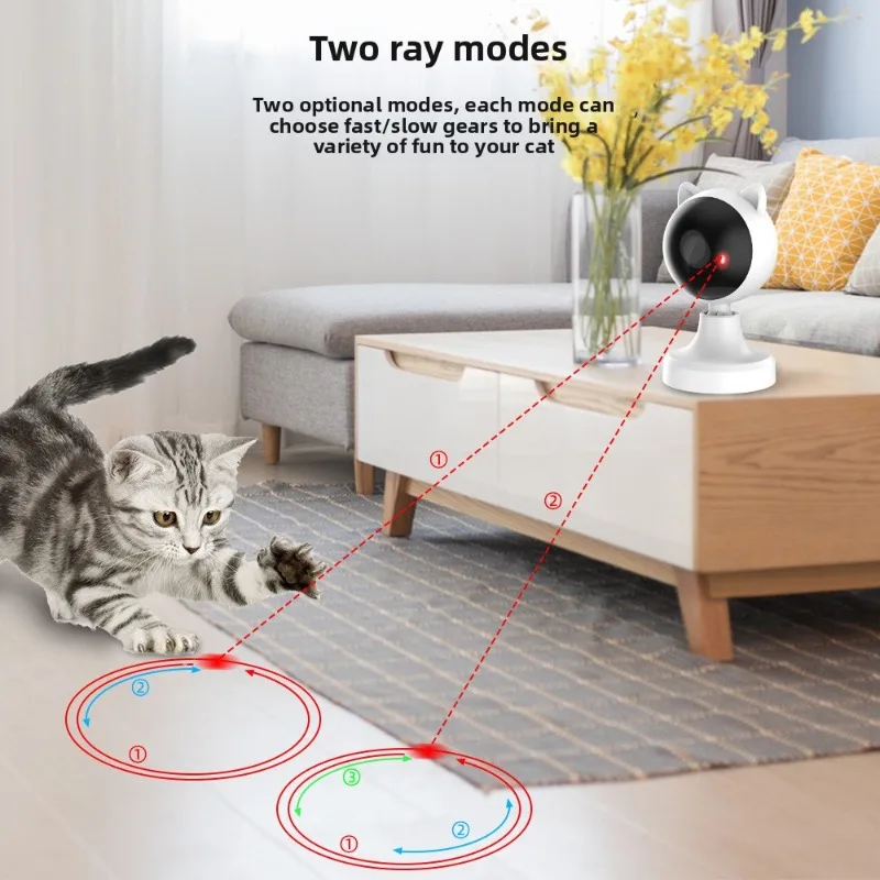 Juguete láser inteligente automático para perros y gatos, láser LED interactivo con carga USB, Teaser para gatos de interior, accesorios de juguete electrónico, productos para mascotas - imagen 2
