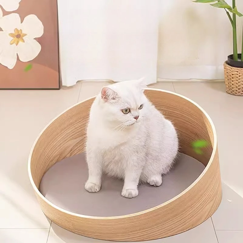 Cama de madera para gatos, camas lavables y extraíbles para gatos, cama para cachorros y gatitos, accesorios para muebles, siesta para gatos, gatitos, suministros para perros pequeños - imagen 4
