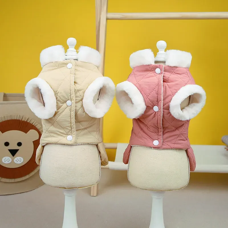 Abrigo grueso con lazo para mascota, falda de encaje de felpa para perro, oso de peluche, gato, perro pequeño, ropa de Navidad para cachorro, Otoño e Invierno - imagen 2