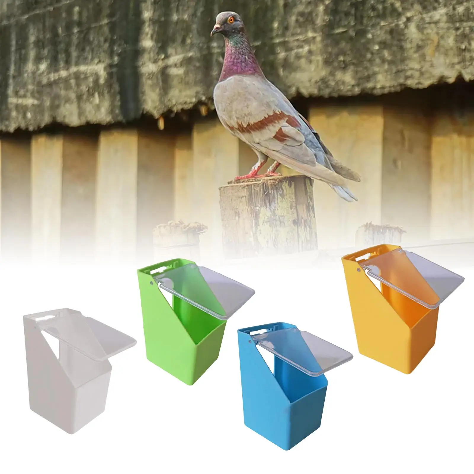 Comedero creativo para comida de pájaros, caja colgante para comedero de palomas con cubierta, contenedor de agua para loros y palomas, suministros de alimentación para pájaros - imagen 2