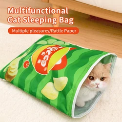 Túnel plegable interactivo para gatos con bola de felpa