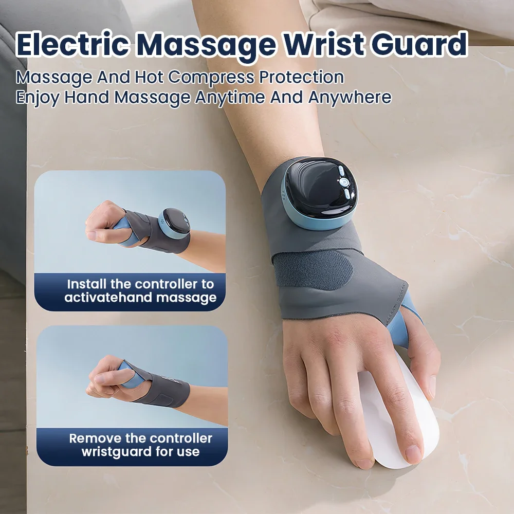 Protector de muñeca EMS, correa de muñeca con calefacción inteligente, masajeador de mano, 5 modos, 9 niveles, soporte de compresión de muñeca para el hogar y la Oficina - imagen 2