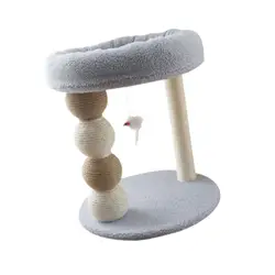 Árbol rascador para gatos pequeños con pelota y base acolchada
