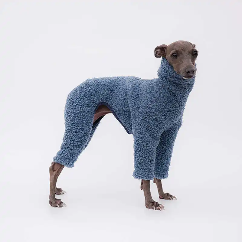 Suéter azul Mohair para Greyhound Invierno 4 piernas Mangas Largas Sudadera Gruesa Gruesa Sudadera Cálida para Caniche Whippet Mid Dog Ropa - imagen 4