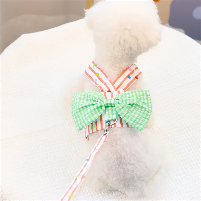 Arnés con pajarita para perro, ropa bonita para cachorro, perros pequeños y medianos, vestido para mascotas, Chihuahua, Teddy - imagen 4